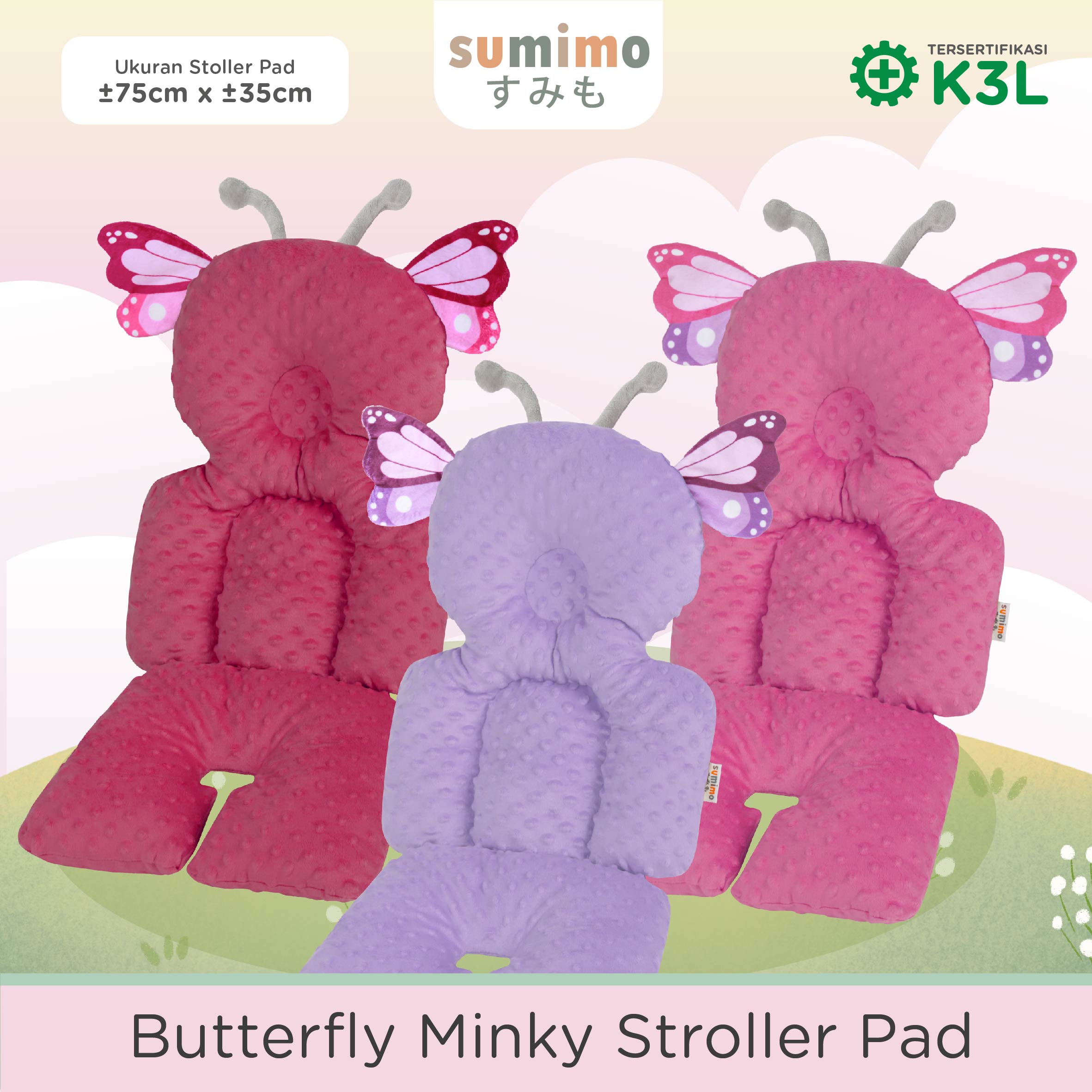 Sumimo Butterfly Minky Stroller Pad foto 1