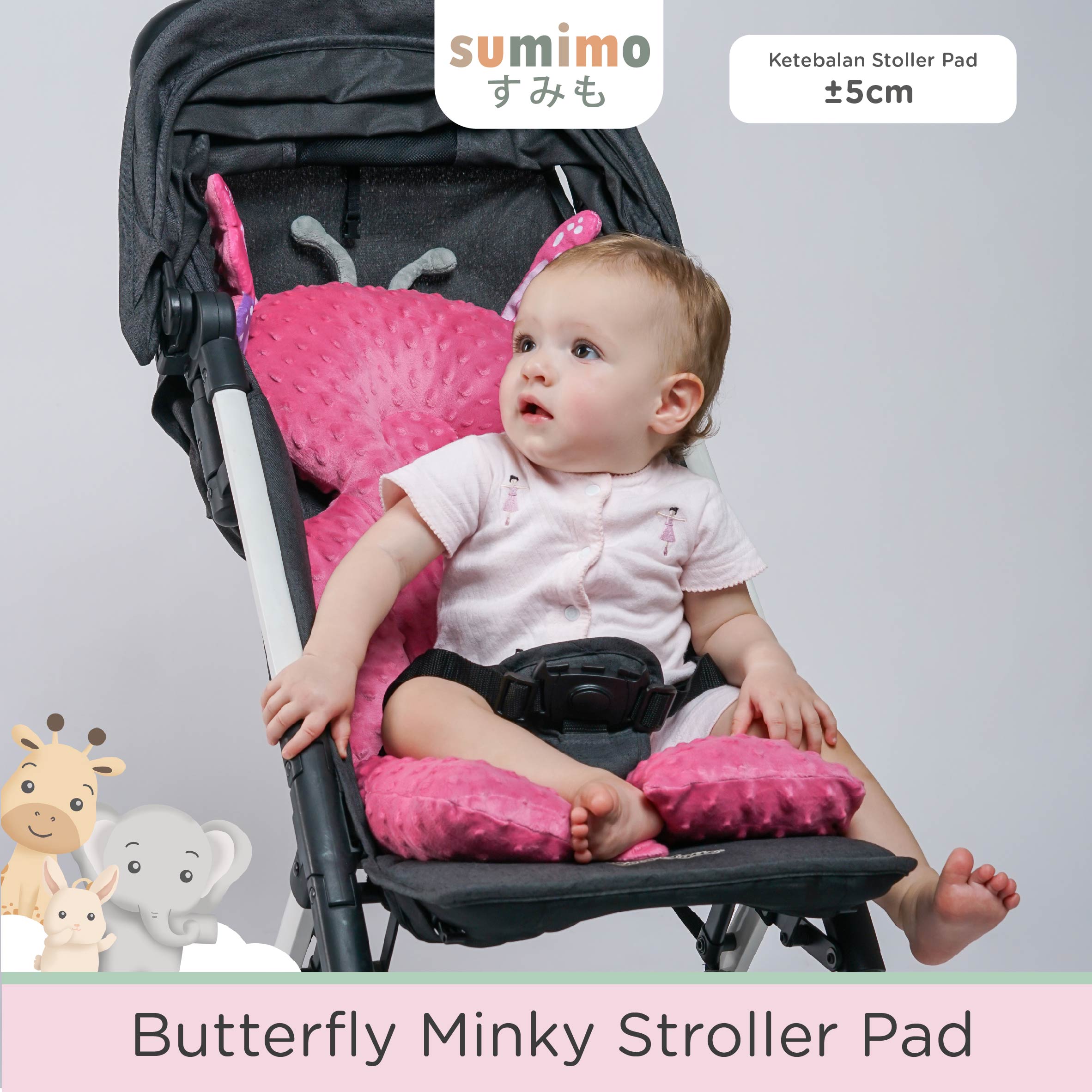 Sumimo Butterfly Minky Stroller Pad foto 3